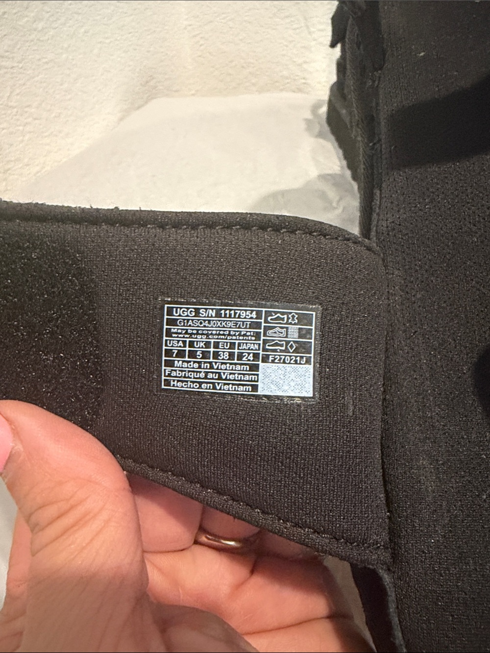 UGG Goldenstar Black Velcro Strap Suede and Leather Sandal - Picture 10 of 10